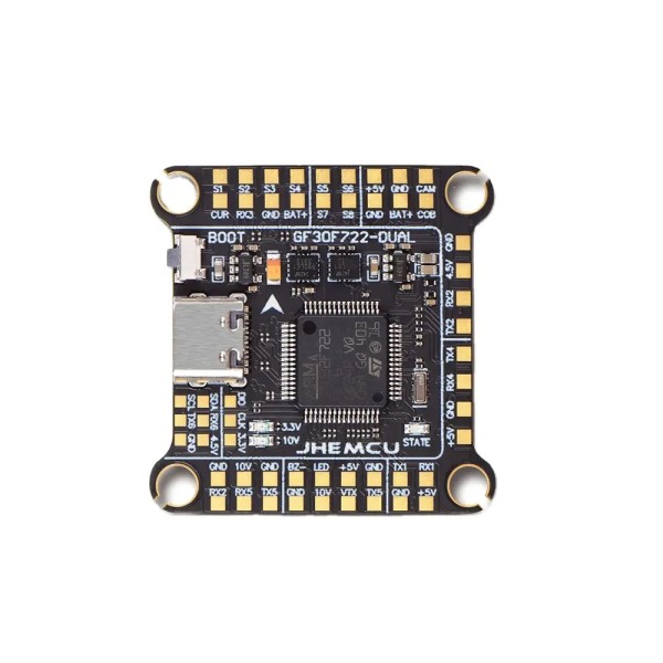 Originale JHEMCU GF30F722 doppio BEC doppio giroscopio 3-6S compatibile RC Drone ad alta definizione 3-6S Controller di volo in plastica